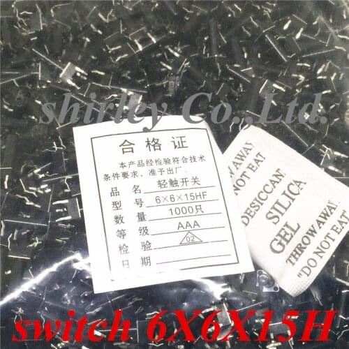 Free shiiping Wholesale 5000pcs/lot Tact Switch Push Button 6*6*15 6mm*6mm*15mm H15mm DIP-4 Through Hole SPST-NO 6X6X15