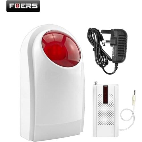 FUERS Wireless J008 Indoor Flash Siren 433Mhz Built-In Backup Battery with F8 Transmitter Work For Home Security Alarm System