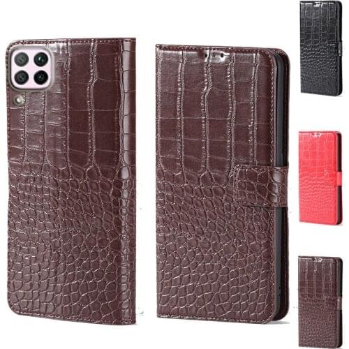 For Huawei P40 Lite 4G Luxury Crocodile design Flip Leather Wallet Phone Case For Huawei Nova 7i Phone cover card slot