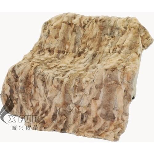 CX-D-56 218X218cm Hot Seling Rabbit Fur Rugs Good Quality Fur throw blanket ~ DROP SHIPPING