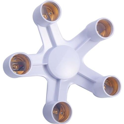 New 5 in 1 Lamp Holder Converters E27 to E27 Base Socket Splitter LED Light Lamp Bulb Adapter Holders Smart Lighting Accessories
