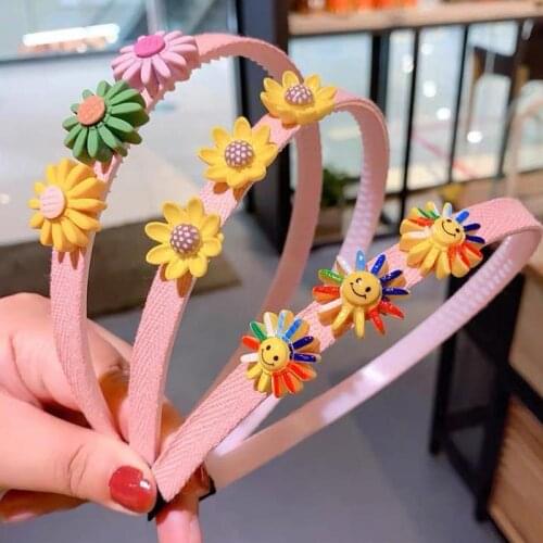 2021 Summer Baby Girls Cute Acrylic Cartoon Flower Fruit Hairbands Children Lovely Hair Hoop Headband Kids Hair Accessories Gift