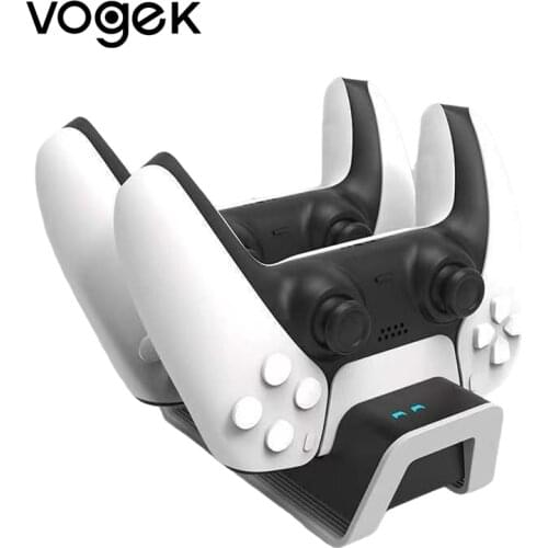 Dual Fast Charger for PS5 Wireless Controller Charging Dock Station Stand with LED Indicator for Sony Playstation 5 Controller