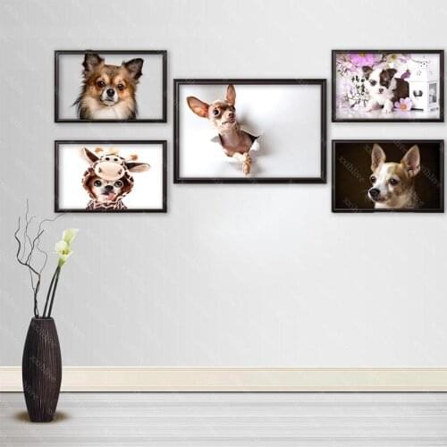 Puppy Chihuahua Dog Canvas Painting Animal Wall Bulldog Posters And Prints Wall Pictures For Room Decoration Home Decor 40x60cm