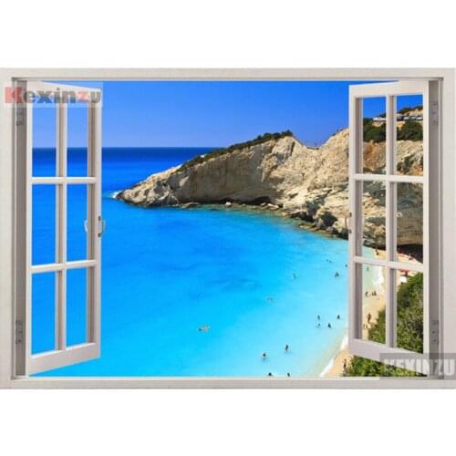 Kexinzu Full Square/Round 5D Diy Diamond Painting Cross Stitch "Window Scenery " Diamond 3D Embroidery Mosaic Home Decor 041