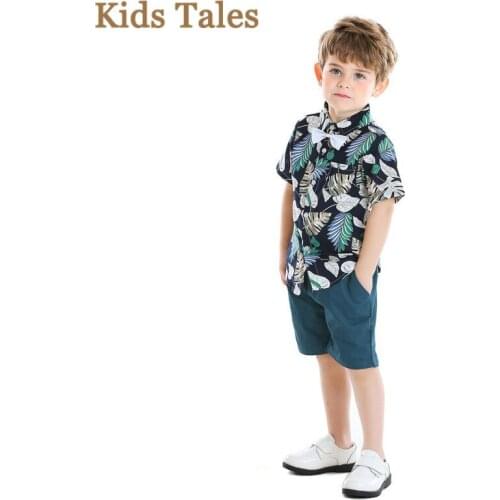 Boys Clothing Set Summer Tops Shorts Floral Children Kids casual Suit 1-6T Costume Toddler Boys outfit Clothes Sets SR-379