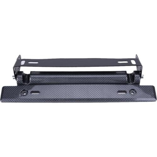 Universal Car-styling License Plate Mount Adjustable Carbon Fiber Car Racing Number License Plate Frame Holder for Automobiles