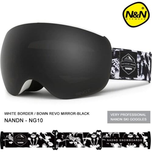 NANDN SNOW Ski goggles Double layer lens Anti-fog uv protection Men women magnet lenses snowboard