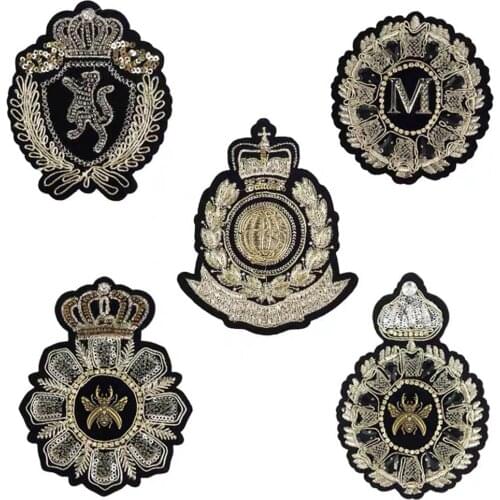 New Design Badge Fashion Silver Beaded Small Applique Jacket Clothes Vest Hat Badges Embroidery DIY Clothing Accessories Patch