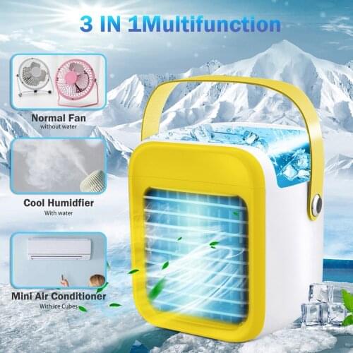 Mini Fan Desk Portable Air Cooler Fan Air Conditioner Light Desktop Air Cooling Fan Humidifier Purifier For Office Bedroom #G2