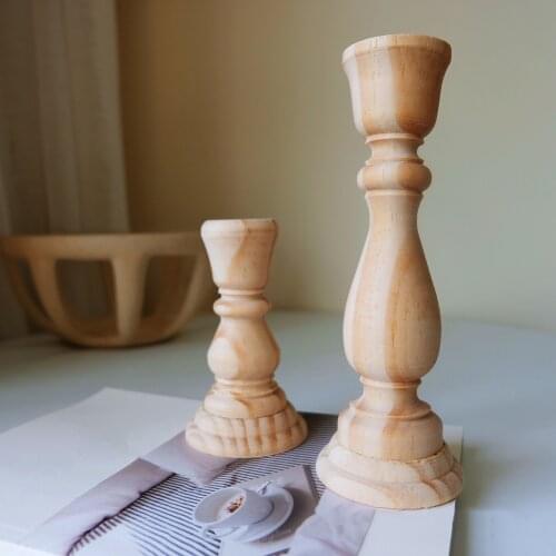 Unfinished Wood Candlestick Holders DIY Wedding Accents Home Decor Cake Tier Spacer Wedding Decor Valentines Day Candle Holder