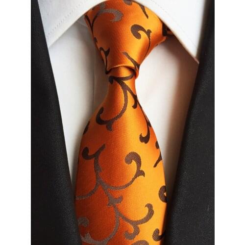 8cm Man Formal Tie Unique Golden Yellow Paisley Necktie for Wedding Men Gift