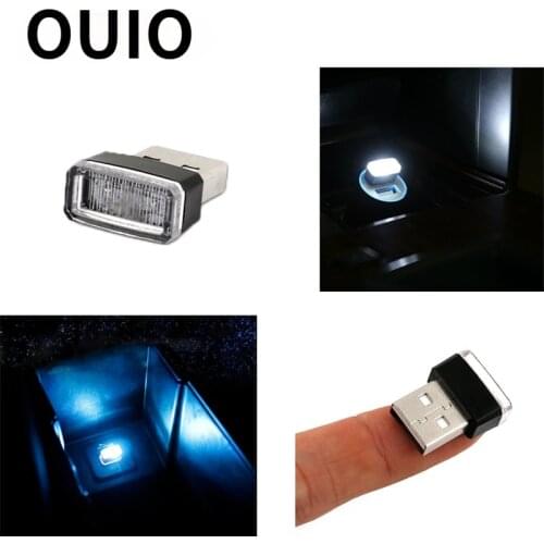 OUIO 5 Colors Auto Car Styling USB Atmosphere LED Lamp Office charger Laptop Portable Universal LED Lights Accessories 2021 2020