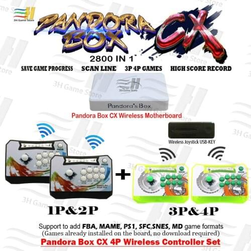Pandora Box CX 2800 in 1 4P wireless controller console set Can Save Game have 3P 4P game can add extra game 3D Mortal Kombat