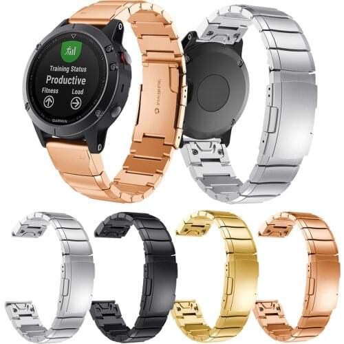 20mm/22mm/26mm watch band For Garmin Fenix 5 /5S/ 5X Plus 6 / 6S/6X Pro 3HR 935 Stainless steel Strap+BOX Quick Release Bracelet