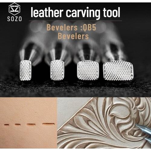 SOZO QB5 Leather Work Stamping Tool Eevelers Checkered Sheridan Saddle make Carving Pattern 304 Stainless streel Stamps