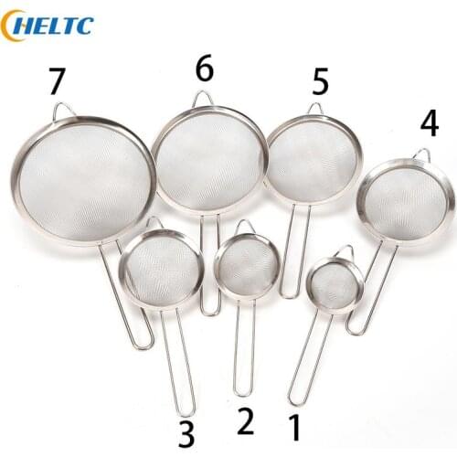 7/8/10/12/14/16/18/20/22cm Kitchen Stainless Steel Colander Sieve Filter Sifter Optional Flour Tea Strainer Mesh