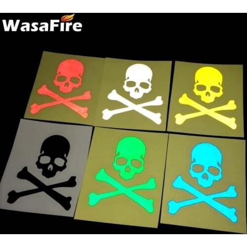 1pcs Cycling Bike Reflective Sticker Fluorescent Skull Stickers MTB Fixed Gear Skeleton Decals Bicycle Accessories
