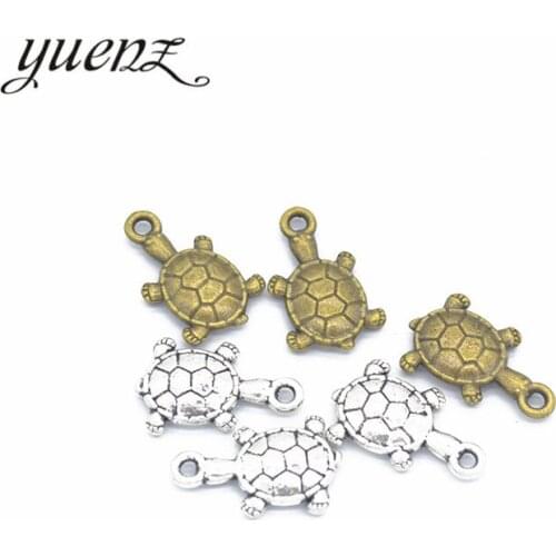 YuenZ 10 pcs 2 color Antique Silver color tortoise Charms Zinc Alloy necklace,earring bracelet jewelry DIY handmade 19*11mm D765