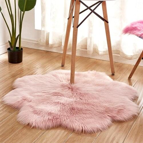 30 1pc Antiskid Soft Faux Fur Wool Carpet Indoor Sheepskin Rug Modern Carpet Mat Blue White Pink Gray Living Room 30x30cm