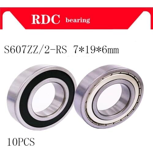 10PCS 607ZZ 607Z 607 2RS High-quality deep groove ball 607 bearing 7x19x6mm ABEC5 miniature bearing 607 7*19*6 mm Free Shipping