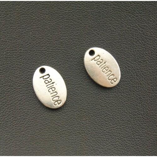 15 Pcs Silver Color Patience Letter Inspirate Charms Handmade Charms Pendants Jewelry Findings A1112