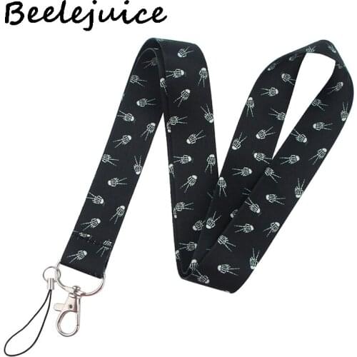 24pcs Human Organs Eyeball Skull Finger Neck Lanyards ID badge card holder keychain Mobile Phone Strap Ribbon webbing necklace