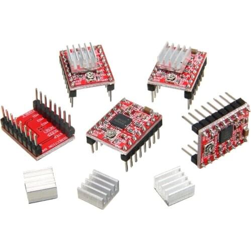 5Pcs Stepper Motor Driver Modules A4988 Stepper Motor Driver 3D Printer Polulu StepStick RAMPS RepRap
