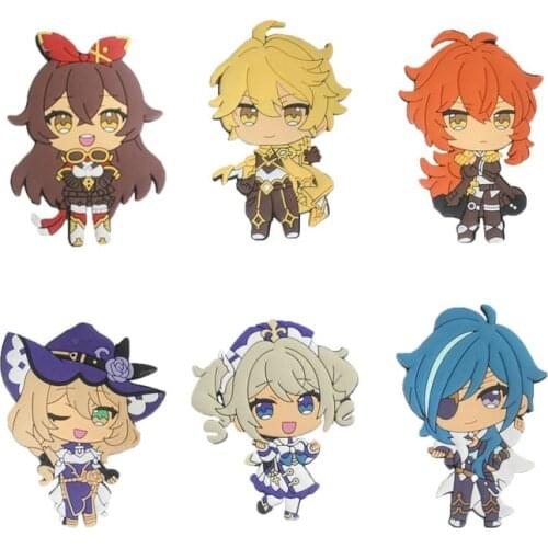 Anime Genshin Impact PVC Keychain Diona Amber Figure Pendant Key Chain Cartoon Key Ring Fans Collection Key Holder Trinket Gift