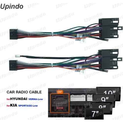 Car android radio cable 16pin Audio Wiring Harness For Hyundai Verna KIA Forte Aftermarket DVD Stereo Installation Wire Adapter