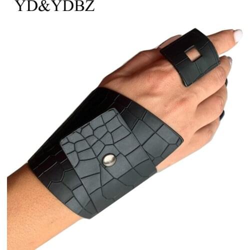 Crocodile Leather Bracelet Jewelry Simulation Vintage Jewelry Black Art Jewellery Bracelets Adjustable Size Women Girl Fashion A