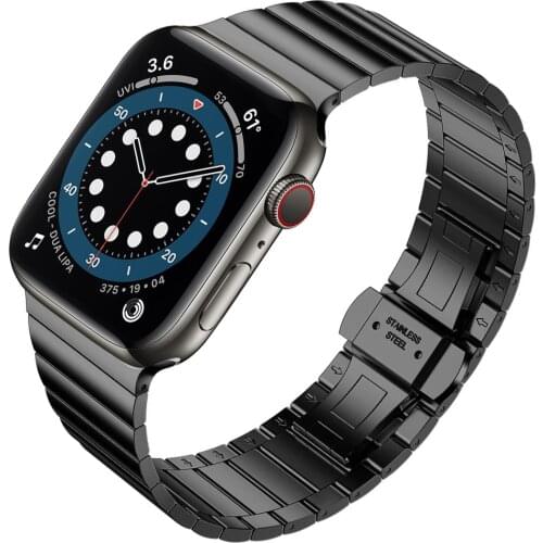 Link bracelet strap for Apple watch band 44mm 40mm Series 6 5 4 SE Stainless steel bracelet strap for iwatch 3 2 1 42mm 38mm