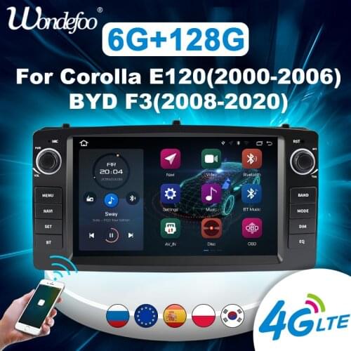 Carplay 2 din Android 10 Car radio For Toyota Corolla Altis E120 2000-2006 For F3 2003-2013 Multimedia Stereo Player autoradio
