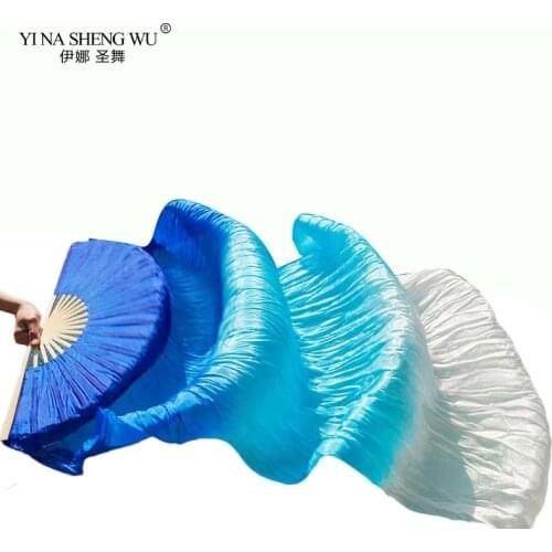 Colorful Imitation Silk Belly Dance 1 Piece Fan 5 Sizes Hand Made Women/Children Bellydance Fan Accessories Long Veils Fan Adult