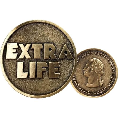 Ready Player One Extra Life Coin Quarter Cosplay Prop Commenorative Coin Halloween Gift