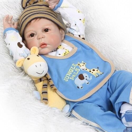 NPK DOLL cameron awake boy babies doll bebe reborn 23" 57cm full body silicone vinyl doll reborn babies toys for children gift