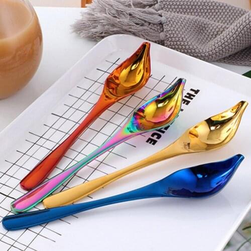 Stainless Steel Long Handle Duck Mouth Sauce Spoon Scoop Tableware Cooking Tool