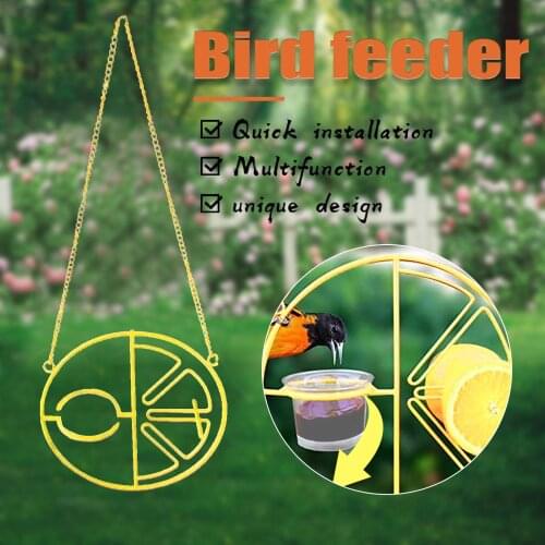 Metal Bird Feeder Hanging Feeder Garden Yard Outside Decoration Bird Food Distributor for Feeding Outdoor Balcony Outdoor