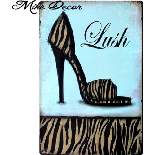 [ Mike86 ] Retro Lush Shoe store Metal Painting Store Classic Vintage Room Mural Plaque Retro wall sign decor 20X30 CM B-297