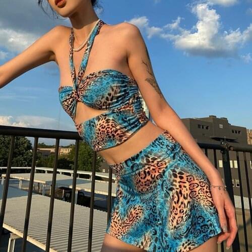 Y2K Fashion Camouflage Hollow Out Bandage Cropped Tops Punk Style Halter Backless Tank Tops Vintage Rave E-girl Outfits