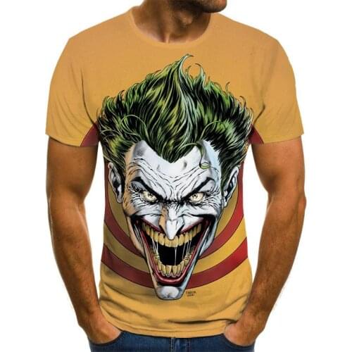 2020 Mens horror T shirts Fashion New Summer Mens Short Sleeve T-shirt Casual 3D Zombie Print Rock Tshirt For Man Full Printed