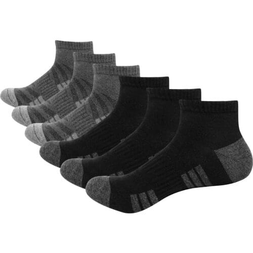 YUEDGE Men Cotton Terry Cushion Casual Comfortable Low Cut Ankle Socks No Show Trainer Sneaker Short Socks (5 Pairs)
