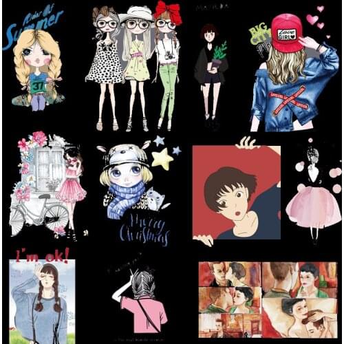 Girls back iron on stickers heat transfer vinyl patch for clothes thermal transfer, for boy, T-shirt, Pomegranate girl applique