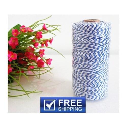 5 Spools (110yard/spool) Birthday Baking Cheap Bulk Garland White and Royal Cotton Bakers Twine-Pick Colors-12 ply Cords String