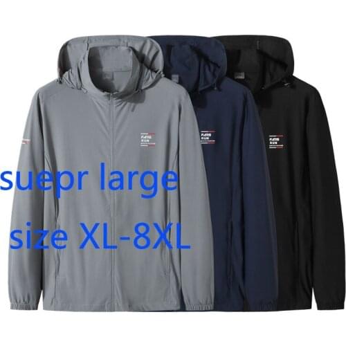 New Arrival Fashion Super Large Spring Men Hooded Mandarin Collar Thin Casual Jackets Coats Plus Size XL2XL3XL4XL5XL6XL7XL8XL