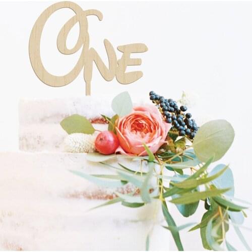 One Happy Birthday Cake Topper, Birthday Party Cake Topper, 1st Birthday color Wood Cake Topper Decor Supplies