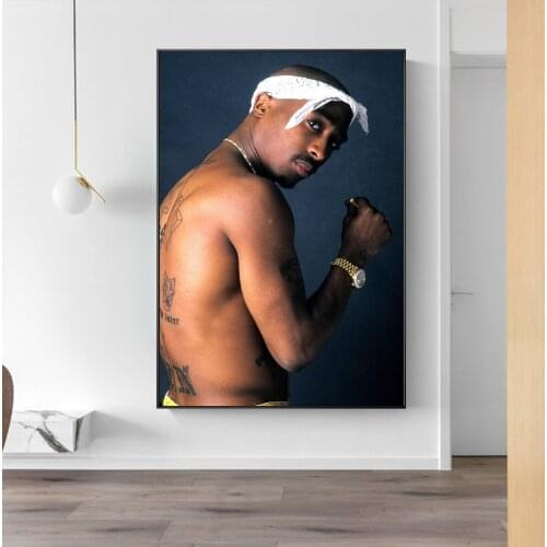 Tupac Shakur American Rapper Star Poster And Prints Hip-Hop Music Art Picture On Canvas Wall Painting For Living Room Decoration