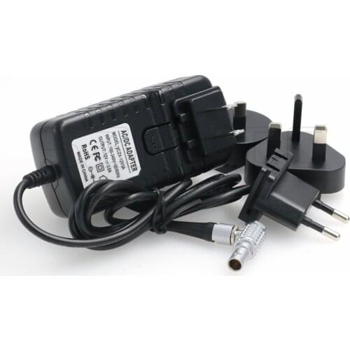 Right Angle 0B 2 Pin Male AC DC Power Adapter with US UK EU AU Plugs for Teradek Bolt SmallHD 503 703 Hollyland Cosmo 600