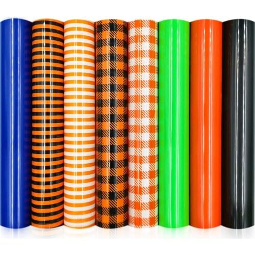 Festival Heat Transfer Vinyl Iron on Tshirt 8 Assorted Colors Heat Press Cricut Film 8pcs Bundle 12"X10" for Garment Easy to Cut