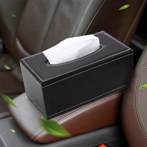 Anti-moisture PU Leather Tissue Box Rectangular Tissue Paper Napkin Box Home Kitchen Organization Paper Holder Home Storage